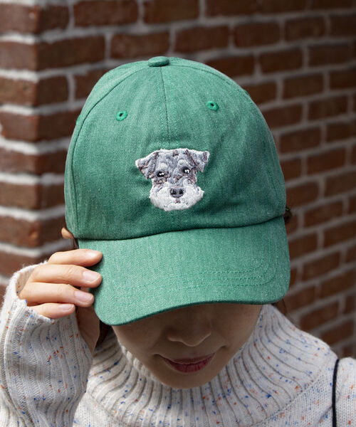 GLOSTER(グロスター)の「【GLOSTER/グロスター】WASHED DOG embroidery CAP キャップ(キャップ・メンズ・グレイッシュベージュ/チャコールグレー/グリーン・FREE)」の22枚目の写真