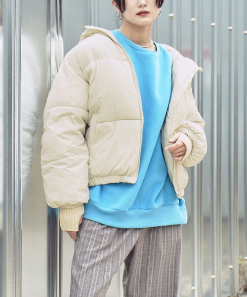 ANAP（アナップ）の「サイドドロストフェイクダウン（ダウンジャケット/コート・レディース・ブラウン/アイボリー/ブラック・FREE）」の2枚目の写真