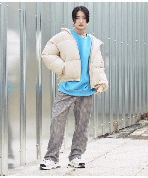 ANAP（アナップ）の「サイドドロストフェイクダウン（ダウンジャケット/コート・レディース・ブラウン/アイボリー/ブラック・FREE）」の5枚目の写真