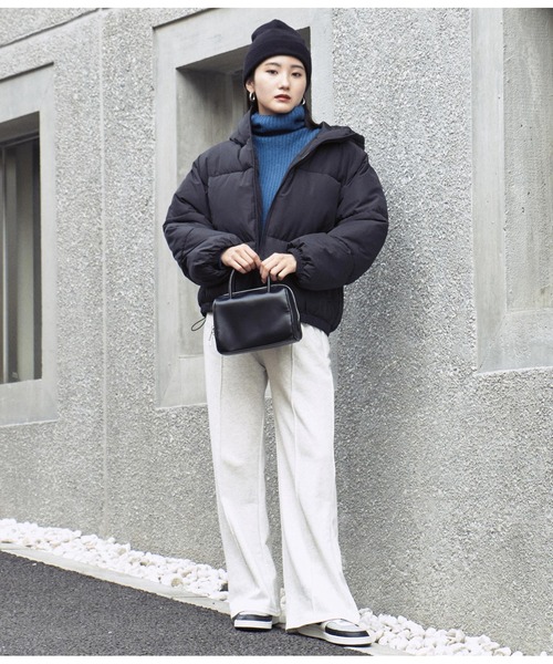 ANAP（アナップ）の「サイドドロストフェイクダウン（ダウンジャケット/コート・レディース・ブラウン/アイボリー/ブラック・FREE）」の7枚目の写真