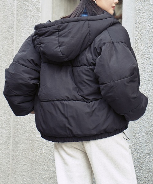 ANAP（アナップ）の「サイドドロストフェイクダウン（ダウンジャケット/コート・レディース・ブラウン/アイボリー/ブラック・FREE）」の6枚目の写真