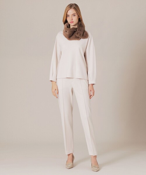 MACKINTOSH LONDON（マッキントッシュ ロンドン）の「3WAYファーマフラー（マフラー・レディース・ベージュ/ブラック・FREE）」の4枚目の写真