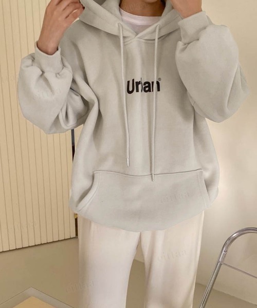 Dalfwin(ダールフィン)の「2022 AW 秋冬 韓国ファッション スウェット パーカー レディース 裏起毛あり Urbanロゴフーディー オーバーサイズ ビッグシルエット(パーカー・レディース・ライトブラウン/グレー/グレイッシュベージュ・FREE)」の11枚目の写真