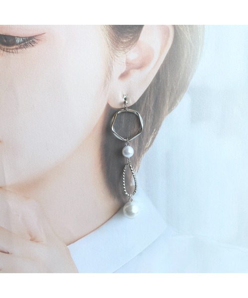 tone(トーン)の「【-lensa-】パールビーズでイマドキピアス(MA)(ピアス(両耳用)・レディース・シルバー・FREE)」の6枚目の写真