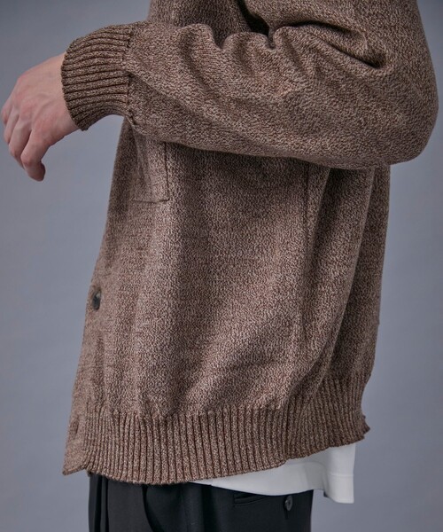 【PUBLIC TOKYO】メランジポロカーディガン PUBLIC TOKYO（パブリックトウキョウ） カーディガン メランジポロ