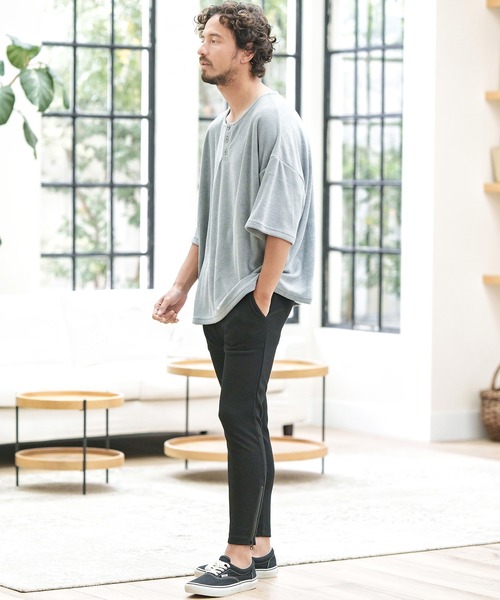 CAMBIO(カンビオ)の「mp10660-Heavy KANOKO Skinny Silhouette Easy Pants イージーパンツ(その他パンツ・メンズ・ブラック/ベージュ/オリーブ/ネイビー/グレー・S/M/L)」の7枚目の写真