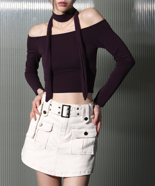 マフラーSETベーシッククロップドTシャツ（Tシャツ/カットソー