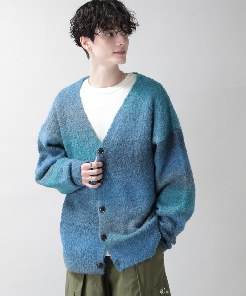 RAGEBLUE(レイジブルー)の「グラデーションニットカーディガン(カーディガン/ボレロ・メンズ・ブルー系その他/イエロー系その他/ブラック系その他・MEDIUM/LARGE)」の8枚目の写真