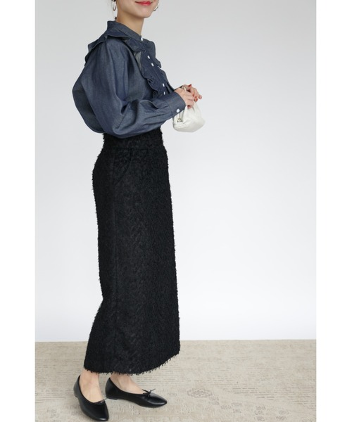 &. NOSTALGIA（アンドドットノスタルジア）の「【ZOZO限定】フリルデニムシャツ（シャツ/ブラウス・レディース・インディゴブルー/ブラック/ブルー系その他/ブラック系その他/ダークグレー・FREE）」の22枚目の写真