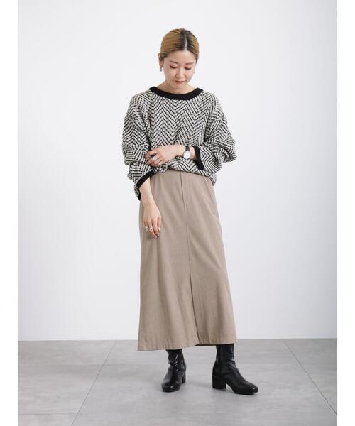 総合ページ▽マンモスさん Samansa Mos2 blue（サマンサモスモスブルー）の「ヘリンボーンニット