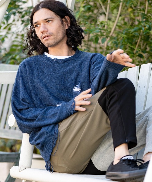 CAMBIO（カンビオ）の「mn2717-ダメージニットセーター（ニット