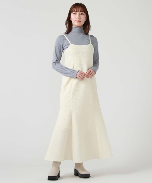 archives(アルシーヴ)の「エンボスビスチェキャミワンピース(ワンピース・レディース・ミント/アイボリー/ブラック・MEDIUM)」の9枚目の写真