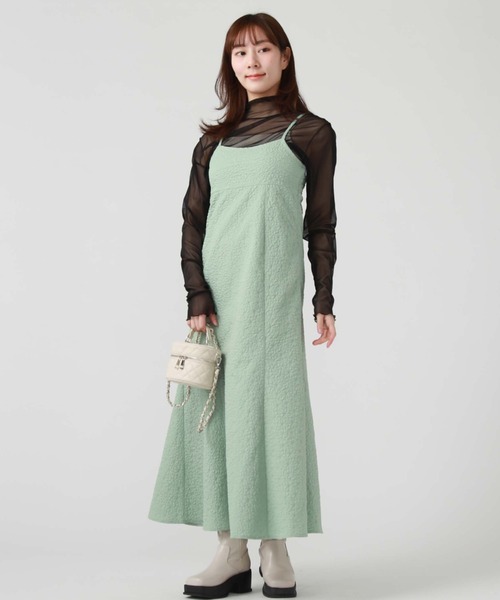 archives(アルシーヴ)の「エンボスビスチェキャミワンピース(ワンピース・レディース・ミント/アイボリー/ブラック・MEDIUM)」の14枚目の写真