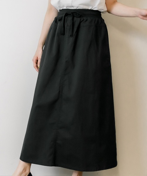 atONE(アットワン)の「atONE ウエストリブツイルマキシスカート(スカート・レディース・ベージュ/ブラック/カーキ・M/4L/L/3L/LL)」の6枚目の写真