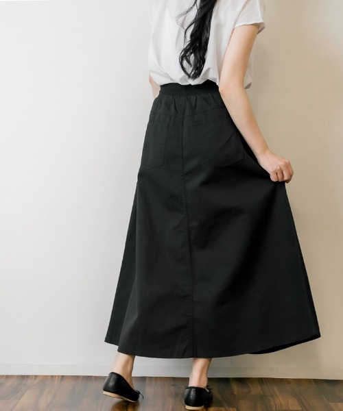 atONE(アットワン)の「atONE ウエストリブツイルマキシスカート(スカート・レディース・ベージュ/ブラック/カーキ・M/4L/L/3L/LL)」の9枚目の写真