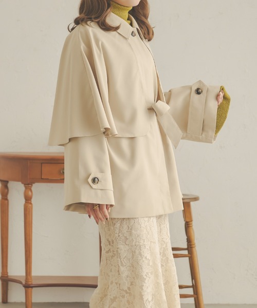 Ambre Neige(アンブルネージュ)の「【ケープ取り外し可能】2WAYケープカラートレンチコート/WEB/EC限定商品(トレンチコート・レディース・アイボリー/ベージュ・FREE)」の11枚目の写真