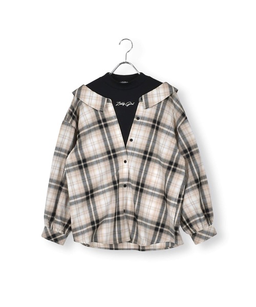 ZIDDY(ジディ)の「ZIDDY/インナー ドッキング チェック シャツ (130~160cm)(シャツ/ブラウス・キッズ・ブルー系その他/ベージュ系その他・130/150/160/140)」の17枚目の写真