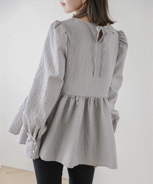 SUGAR BISKET（シュガービスケット）の「ジャガードブラウス（シャツ/ブラウス・レディース・ピンク/グレー/ブラック/ホワイト・フリー）」の12枚目の写真