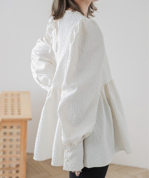 SUGAR BISKET（シュガービスケット）の「ジャガードブラウス（シャツ/ブラウス・レディース・ピンク/グレー/ブラック/ホワイト・フリー）」の7枚目の写真