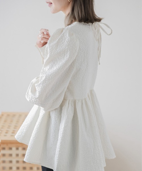 SUGAR BISKET（シュガービスケット）の「ジャガードブラウス（シャツ/ブラウス・レディース・ピンク/グレー/ブラック/ホワイト・フリー）」の6枚目の写真