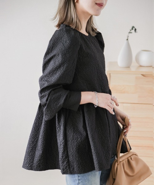 SUGAR BISKET（シュガービスケット）の「ジャガードブラウス（シャツ/ブラウス・レディース・ピンク/グレー/ブラック/ホワイト・フリー）」の8枚目の写真