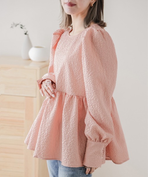 SUGAR BISKET（シュガービスケット）の「ジャガードブラウス（シャツ/ブラウス・レディース・ピンク/グレー/ブラック/ホワイト・フリー）」の13枚目の写真