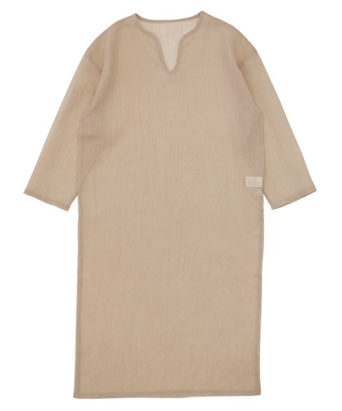 select MOCA（セレクトモカ）の「シアーリネンライクスリットキーネックワンピース（ワンピース・レディース・オフホワイト/ブラック/ベージュ・FREE）」の7枚目の写真