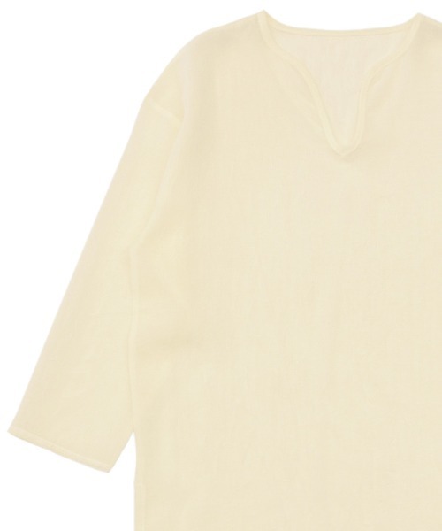 select MOCA（セレクトモカ）の「シアーリネンライクスリットキーネックワンピース（ワンピース・レディース・オフホワイト/ブラック/ベージュ・FREE）」の11枚目の写真