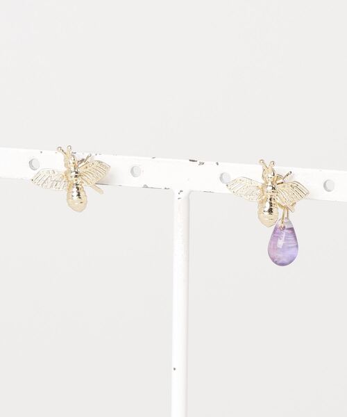 gargle(ガーグル)の「gargle ガーグル: bee 蜂 ハチ ミツバチ ピアス(ピアス(両耳用)・レディース・パープル/ブルー・FREE)」の16枚目の写真