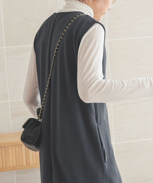 DONOBAN（ドノバン）の「【pufe】Vネック ワンピース（ワンピース・レディース・ブラック/アイボリー/グレイッシュベージュ/チャコール・F）」の18枚目の写真