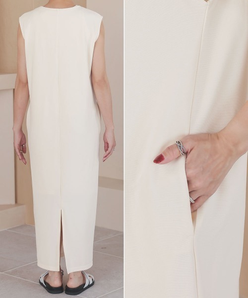 DONOBAN（ドノバン）の「【pufe】Vネック ワンピース（ワンピース・レディース・ブラック/アイボリー/グレイッシュベージュ/チャコール・F）」の21枚目の写真