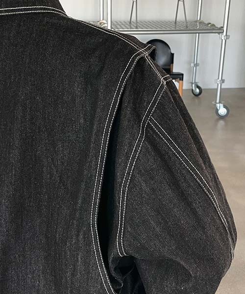 ASCLO(エジュクロ)の「【THE KLOBAL STAGE 韓国アイドル着用】ASCLO Bernie Stitch Denim Jacket(デニムジャケット・メンズ・ブラック・FREE)」の11枚目の写真