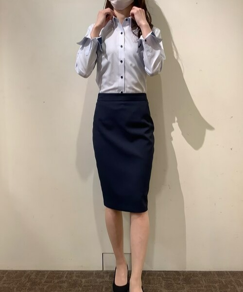 TOKYO SHIRTS(トウキョウシャツ)の「形態安定ノーアイロン マイターレギュラー 長袖ビジネスワイシャツ(ビジネスシャツ・レディース・ライトブルー・XL/XS/LL/S/M/L)」の8枚目の写真