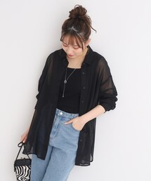 Cutie Blonde | 【大人の抜け感】シアー前開きシャツ(シャツ/ブラウス)