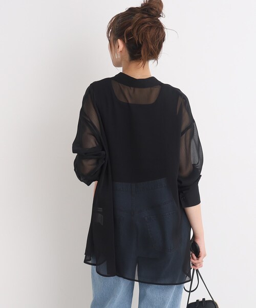 Cutie Blonde（キューティーブロンド）の「◆【大人の抜け感】シアー前開きシャツ（シャツ/ブラウス・レディース・ブルー/黄緑系/グレー/ブラック・00）」の20枚目の写真