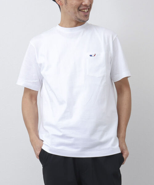 NOLLEY'S goodman（ノーリーズグッドマン）の「クジラワッペン クルーネック ポケットTシャツ（Tシャツ/カットソー・メンズ・ネイビー/ホワイト系その他6/ブルー系その他7/ホワイト/グレイッシュベージュ・L/XL/M/S）」の13枚目の写真