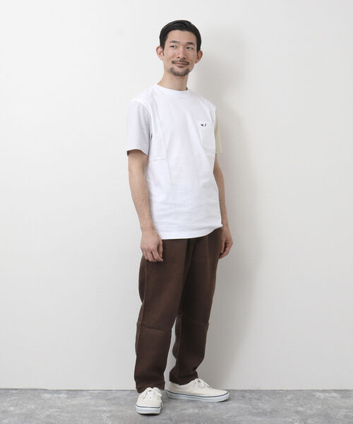 NOLLEY'S goodman（ノーリーズグッドマン）の「クジラワッペン クルーネック ポケットTシャツ（Tシャツ/カットソー・メンズ・ネイビー/ホワイト系その他6/ブルー系その他7/ホワイト/グレイッシュベージュ・L/XL/M/S）」の22枚目の写真