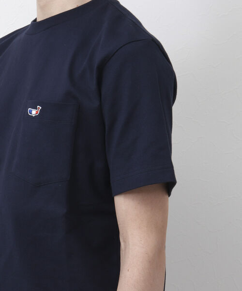 NOLLEY'S goodman（ノーリーズグッドマン）の「クジラワッペン クルーネック ポケットTシャツ（Tシャツ/カットソー・メンズ・ネイビー/ホワイト系その他6/ブルー系その他7/ホワイト/グレイッシュベージュ・L/XL/M/S）」の10枚目の写真