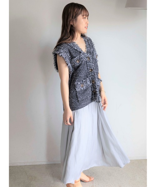 Yucca(ユッカ)の「とろみギャザースカート (MEKKE 低身長向け)(スカート・レディース・カーキ/サックスブルー/レッド・FREE)」の7枚目の写真