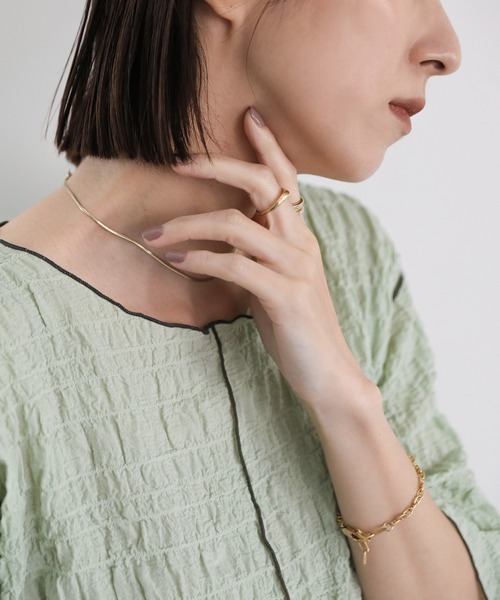 クリンクルバイカラーメロートップス（Tシャツ/カットソー）｜select