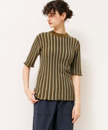 ガーターストライプニットプルオーバー