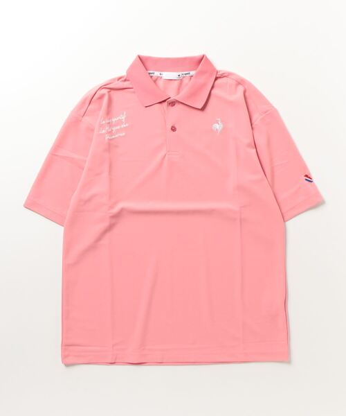 le coq sportif（ルコックスポルティフ）の「ルコックスポルティフ  ヘランカSUNSCREEN鹿の子ポロシャツ（ポロシャツ・メンズ・ネイビー/ピンク/ホワイト・L/LL/3L/M）」の3枚目の写真