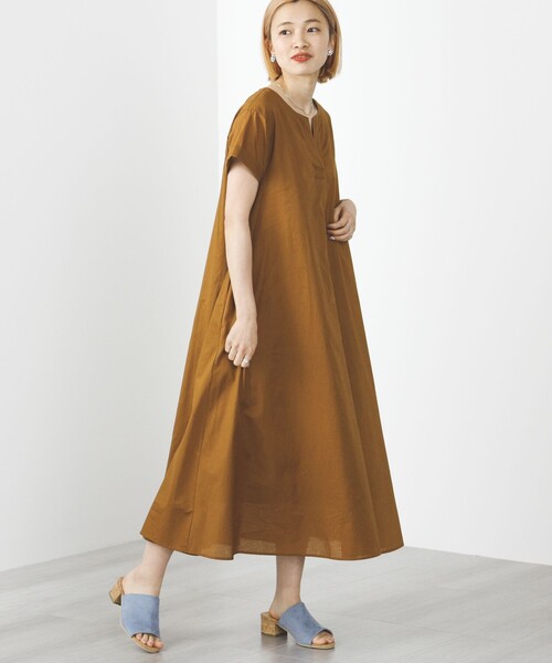 BEAMS HEART(ビームスハート)の「BEAMS HEART / スキッパーネック 2WAYワンピース(ワンピース・レディース・ブラウン系その他3/ブラウン系その他/ブラック・FREE)」の12枚目の写真