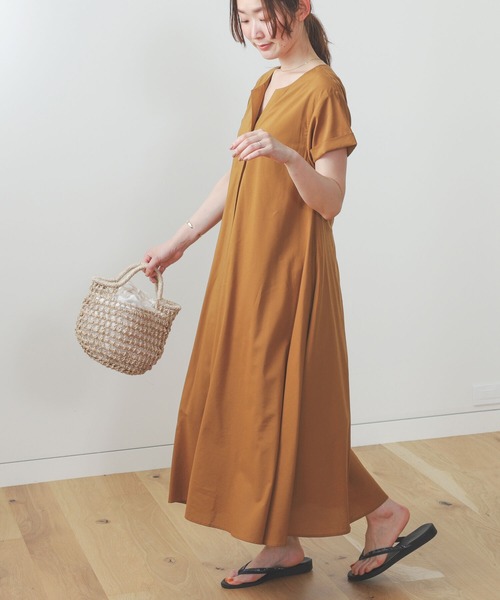 BEAMS HEART(ビームスハート)の「BEAMS HEART / スキッパーネック 2WAYワンピース(ワンピース・レディース・ブラウン系その他3/ブラウン系その他/ブラック・FREE)」の8枚目の写真