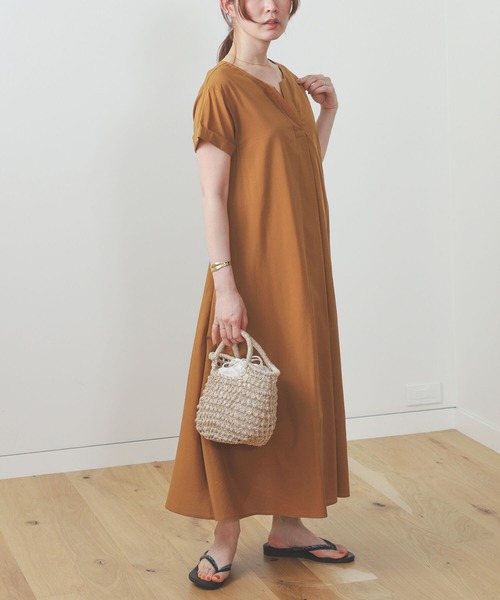 BEAMS HEART(ビームスハート)の「BEAMS HEART / スキッパーネック 2WAYワンピース(ワンピース・レディース・ブラウン系その他3/ブラウン系その他/ブラック・FREE)」の10枚目の写真