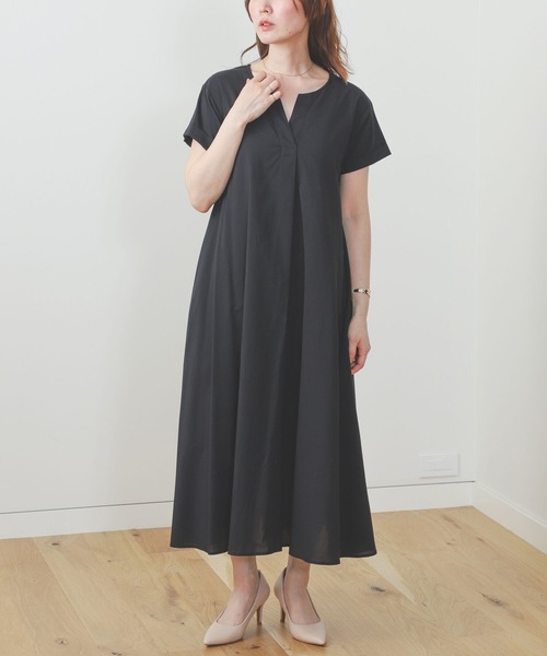 BEAMS HEART(ビームスハート)の「BEAMS HEART / スキッパーネック 2WAYワンピース(ワンピース・レディース・ブラウン系その他3/ブラウン系その他/ブラック・FREE)」の7枚目の写真