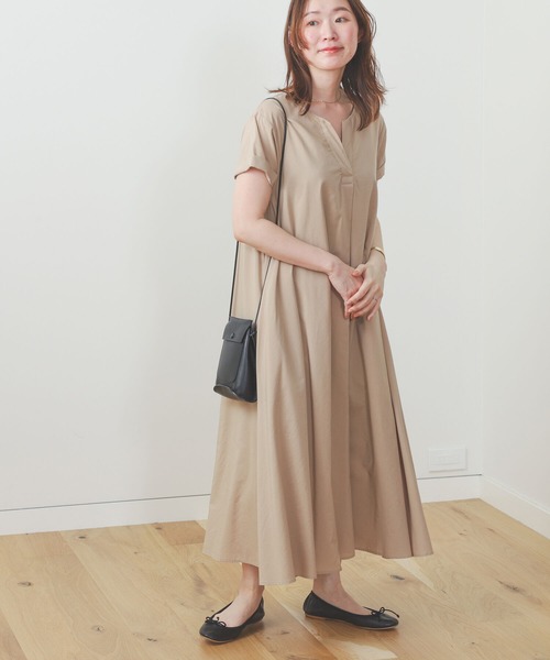 BEAMS HEART(ビームスハート)の「BEAMS HEART / スキッパーネック 2WAYワンピース(ワンピース・レディース・ブラウン系その他3/ブラウン系その他/ブラック・FREE)」の14枚目の写真