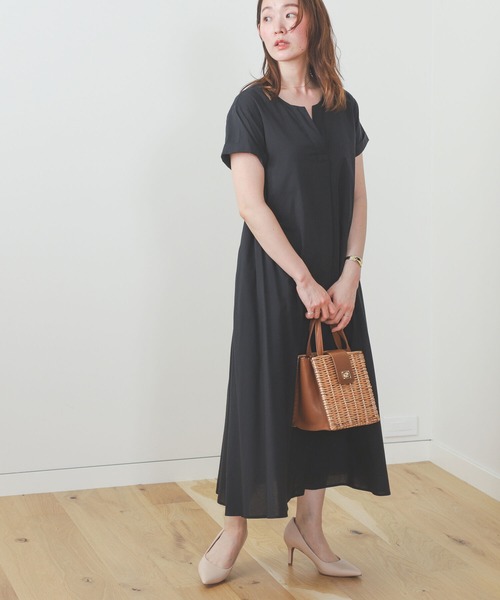 BEAMS HEART(ビームスハート)の「BEAMS HEART / スキッパーネック 2WAYワンピース(ワンピース・レディース・ブラウン系その他3/ブラウン系その他/ブラック・FREE)」の4枚目の写真
