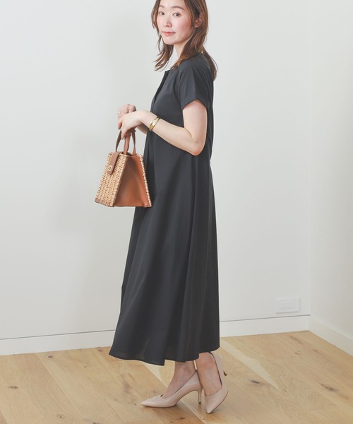 BEAMS HEART(ビームスハート)の「BEAMS HEART / スキッパーネック 2WAYワンピース(ワンピース・レディース・ブラウン系その他3/ブラウン系その他/ブラック・FREE)」の5枚目の写真