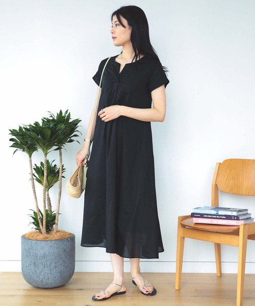 BEAMS HEART(ビームスハート)の「BEAMS HEART / スキッパーネック 2WAYワンピース(ワンピース・レディース・ブラウン系その他3/ブラウン系その他/ブラック・FREE)」の20枚目の写真